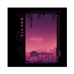 Vaporwave landscape Posters and Art